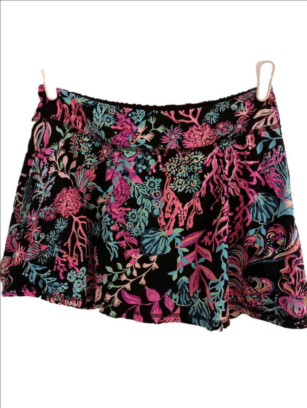 Lilly Pulitzer UPF50+ Luxletic 13" Aila Skort Onyx Twilight Coral M 80s Neon - Picture 4 of 10